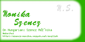 monika szencz business card